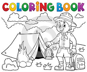Coloring book scout boy theme 4