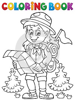 Coloring book scout girl theme 2