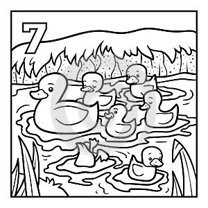 Coloring book, Seven ducks