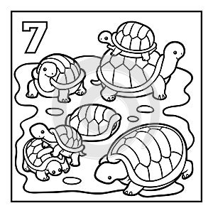 Coloring book, Seven tortoises