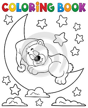 Coloring book sleeping bear theme 2