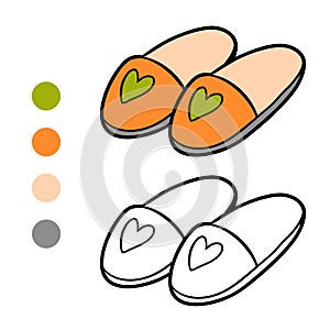 Coloring book, Slippers photo