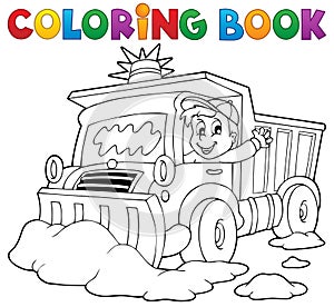 Coloring book snow plough