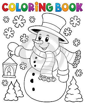 Coloring book snowman topic 2