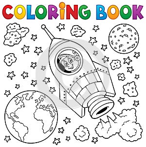 Coloring book space theme 1