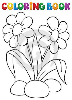 Coloring book spring flower topic 1