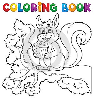 Coloring book squirrel theme 1