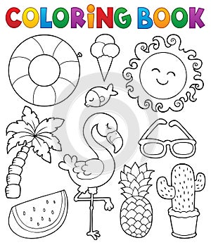 Coloring book summer theme collection 1