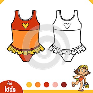 Coloring book, Swimsuit for girls