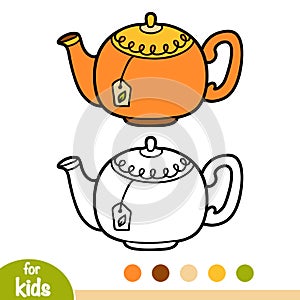 Coloring book, Teapot