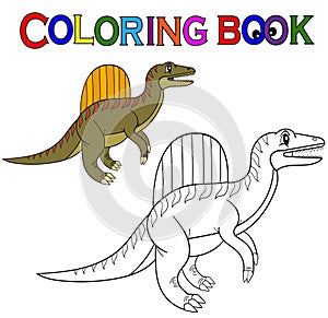 Coloring Page. Dinosaur vector illustration. Cartoon character. Spinosaurus Clipart. photo