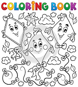 Coloring book with three kites