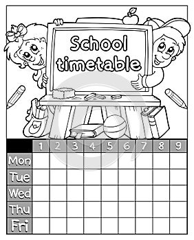 Coloring book timetable topic 3