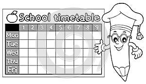 Coloring book timetable topic 7