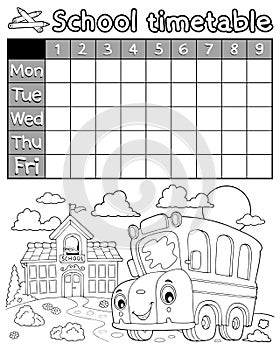 Coloring book timetable topic 8