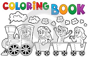 Coloring book train theme 2 photo