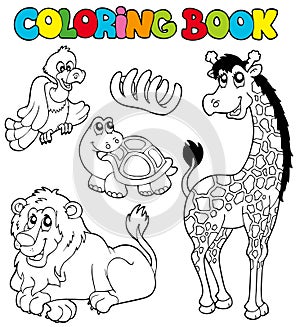 Coloring book with tropic animals 2