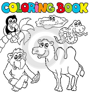 Coloring book with tropic animals 3 photo