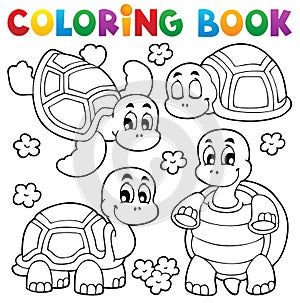 Coloring book turtle theme 1
