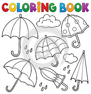 Coloring book umbrella theme set 1