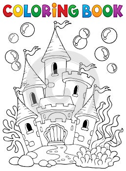 Coloring book underwater castle 1