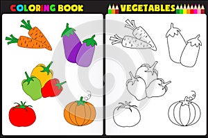 Coloring book vegetables