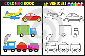 Coloring book vehicles