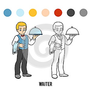 Coloring book, Waiter