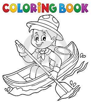 Coloring book water scout boy theme 1 photo