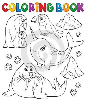 Coloring book winter animals topic 1