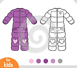 Coloring book, Winter ski jumpsuit for girls