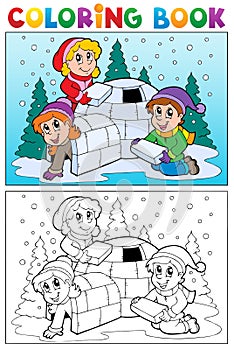 Coloring book winter topic 4