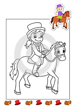 Coloring book of the works 17 - horsewoman