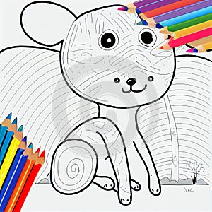 coloring doodle and colorbook, blank and color