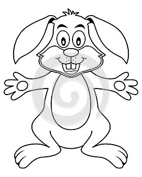Coloring Easter Funny Bunny Rabbit