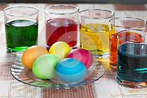 Coloring eggs for Easter holiday