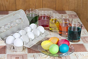 Coloring eggs for Easter holiday