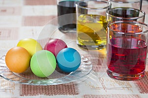 Coloring eggs for Easter holiday