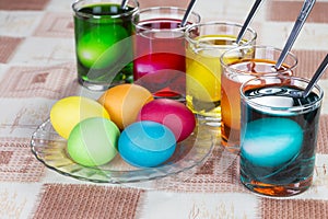 Coloring eggs for Easter holiday