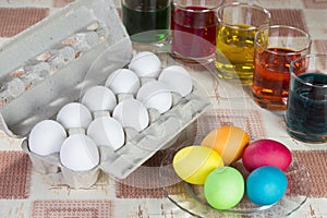 Coloring eggs for Easter holiday