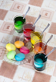 Coloring eggs for Easter holiday
