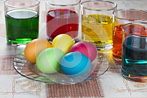 Coloring eggs for Easter holiday