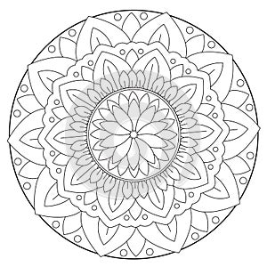 Coloring Floral Leaf Mandala photo