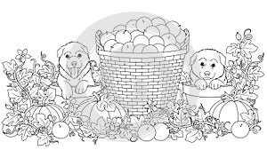 Coloring funny puppies