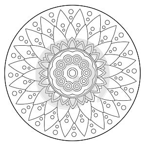 Coloring Geometric Floral Ornament