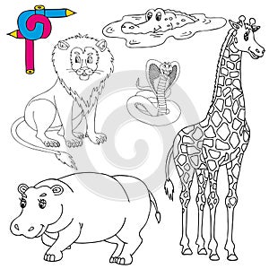 Coloring image wild animals 01