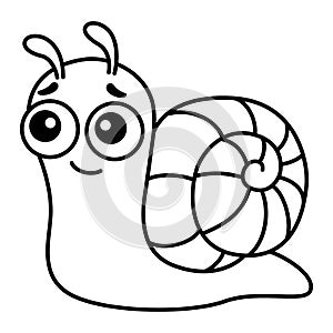 Coloring Insect for children coloring book. Funny snail in a cartoon style