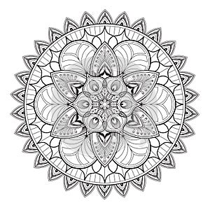 Coloring madalas. adult coloring . madalas coloring  on white background. Mandalas art therapy & healing