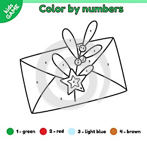 Coloring by numbers with letter to Santa Claus