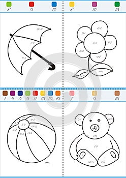 Coloring by numbers. Set 5